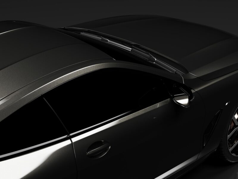 Detail shot of modern black premium car