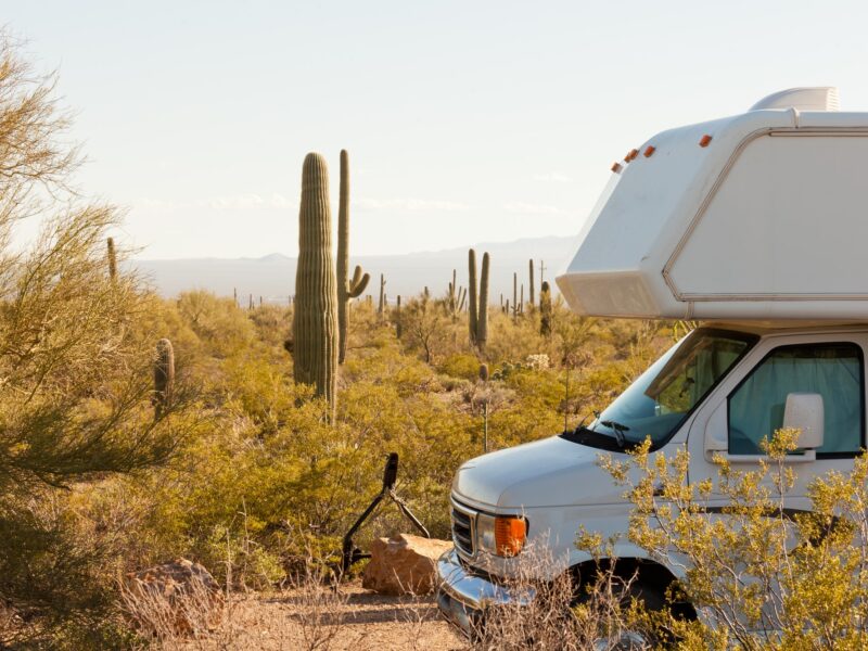 RV camping in Sonora Desert Arizona AZ USA